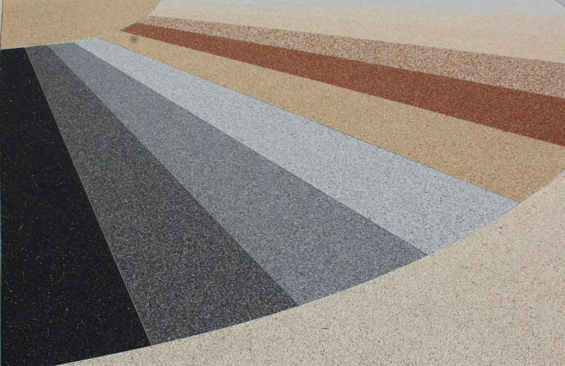 Motif multicolore en granulats